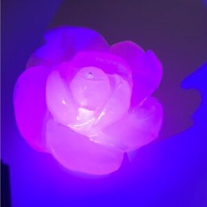 🌸 UV Reactive Pink Calcite Flower | Hand-Carved Crystal 🌸